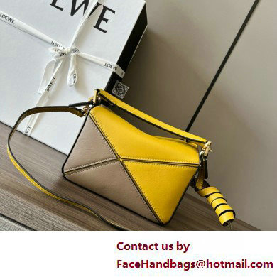 Loewe Mini Puzzle bag in classic calfskin Ochre/Soft White 2025