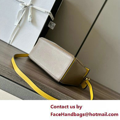 Loewe Mini Puzzle bag in classic calfskin Ochre/Soft White 2025