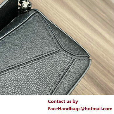 Loewe Mini Puzzle bag in classic calfskin black 2025