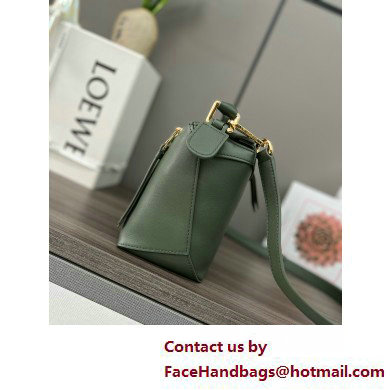 Loewe Mini Puzzle bag in classic calfskin bottle green 2025