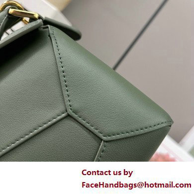 Loewe Mini Puzzle bag in classic calfskin bottle green 2025