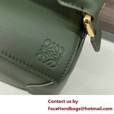 Loewe Mini Puzzle bag in classic calfskin bottle green 2025