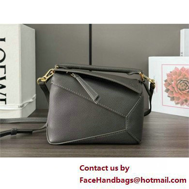 Loewe Mini Puzzle bag in soft grained calfskin dark grey 2025