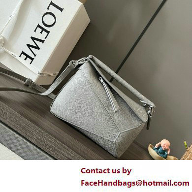 Loewe Mini Puzzle bag in soft grained calfskin pearl gray 2025 - Click Image to Close