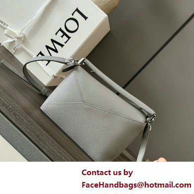 Loewe Mini Puzzle bag in soft grained calfskin pearl gray 2025