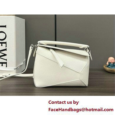 Loewe Mini Puzzle bag in soft grained calfskin white 2025