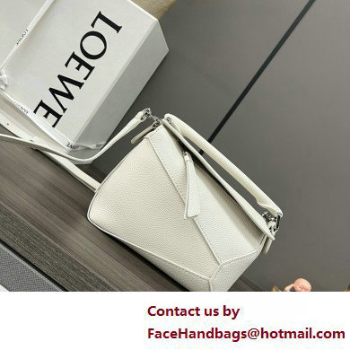 Loewe Mini Puzzle bag in soft grained calfskin white 2025