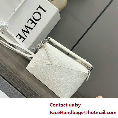 Loewe Mini Puzzle bag in soft grained calfskin white 2025