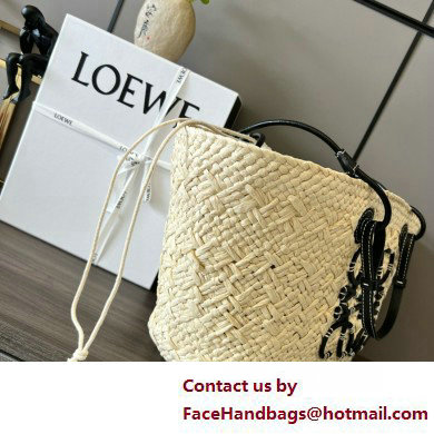 Loewe Small Anagram Basket bag in iraca palm and calfskin Natural/Black 2025