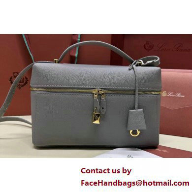 Loro Piana Extra Bag L27 with New lock charms in Grained Calfskin Gray 2025