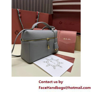 Loro Piana Extra Bag L27 with New lock charms in Grained Calfskin Gray 2025