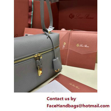 Loro Piana Extra Bag L27 with New lock charms in Grained Calfskin Gray 2025