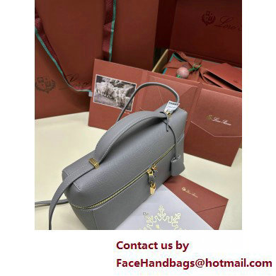 Loro Piana Extra Bag L27 with New lock charms in Grained Calfskin Gray 2025