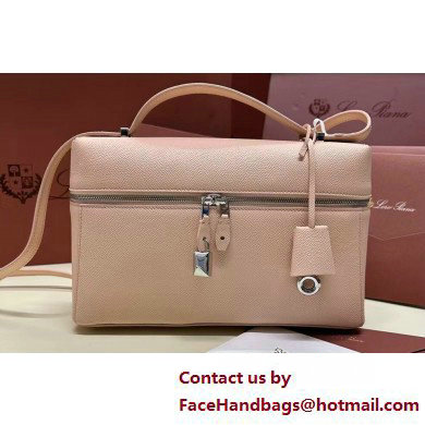 Loro Piana Extra Bag L27 with New lock charms in Grained Calfskin Light Pink 2025