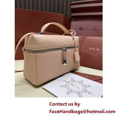 Loro Piana Extra Bag L27 with New lock charms in Grained Calfskin Light Pink 2025