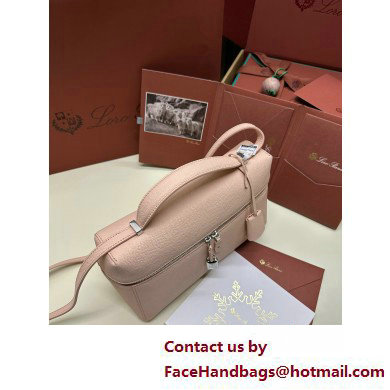 Loro Piana Extra Bag L27 with New lock charms in Grained Calfskin Light Pink 2025