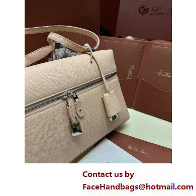 Loro Piana Extra Bag L27 with New lock charms in Grained Calfskin Light Pink 2025