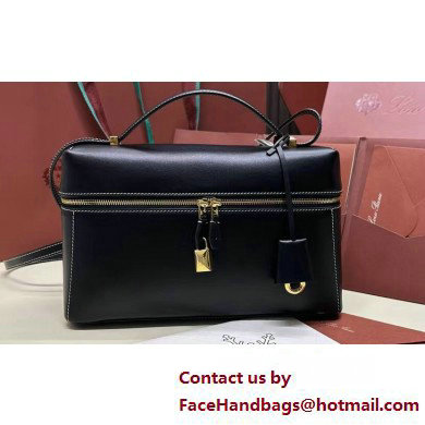 Loro Piana Extra Bag L27 with New lock charms in Smooth Calfskin Black 2025