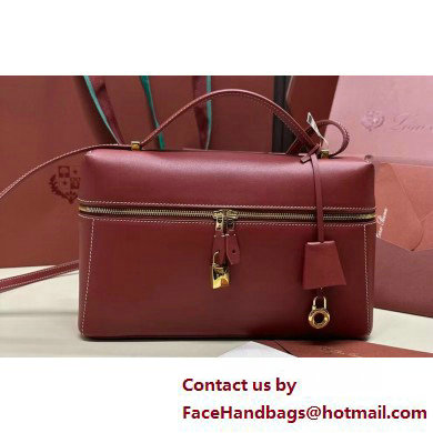 Loro Piana Extra Bag L27 with New lock charms in Smooth Calfskin Burgundy 2025