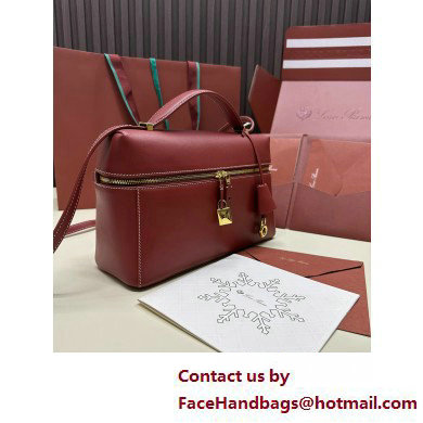 Loro Piana Extra Bag L27 with New lock charms in Smooth Calfskin Burgundy 2025