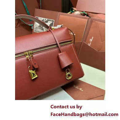 Loro Piana Extra Bag L27 with New lock charms in Smooth Calfskin Burgundy 2025