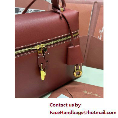 Loro Piana Extra Bag L27 with New lock charms in Smooth Calfskin Burgundy 2025