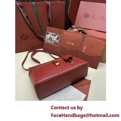 Loro Piana Extra Bag L27 with New lock charms in Smooth Calfskin Burgundy 2025