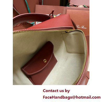 Loro Piana Extra Bag L27 with New lock charms in Smooth Calfskin Burgundy 2025