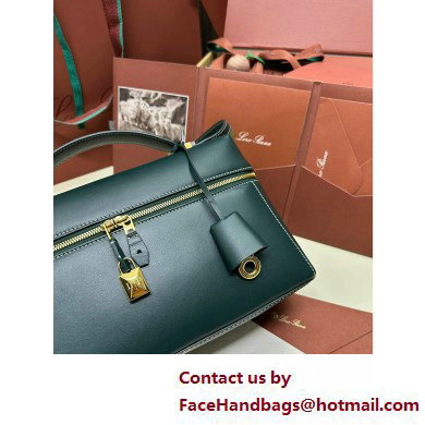 Loro Piana Extra Bag L27 with New lock charms in Smooth Calfskin Dark Green 2025