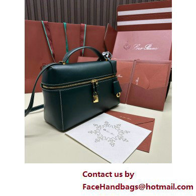 Loro Piana Extra Bag L27 with New lock charms in Smooth Calfskin Dark Green 2025