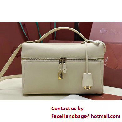 Loro Piana Extra Bag L27 with New lock charms in Smooth Calfskin White 2025