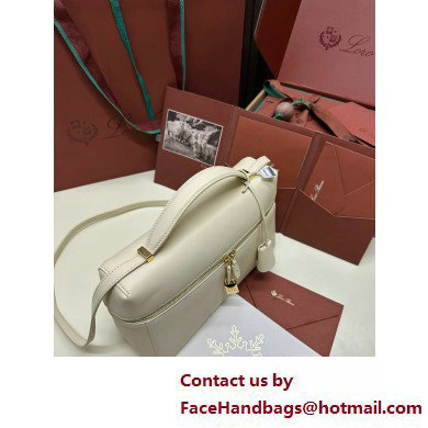 Loro Piana Extra Bag L27 with New lock charms in Smooth Calfskin White 2025