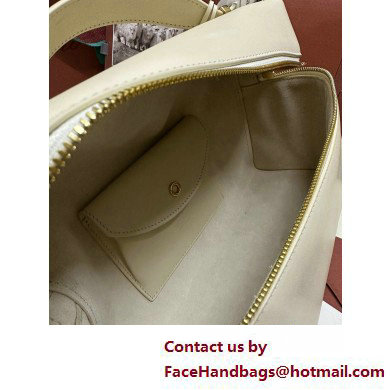 Loro Piana Extra Bag L27 with New lock charms in Smooth Calfskin White 2025