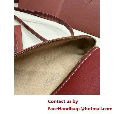 Loro Piana Extra Pocket L19 Pouch with New lock charms in Smooth Calfskin Burgundy 2025