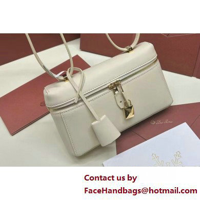 Loro Piana Extra Pocket L19 Pouch with New lock charms in Smooth Calfskin White 2025 - Click Image to Close