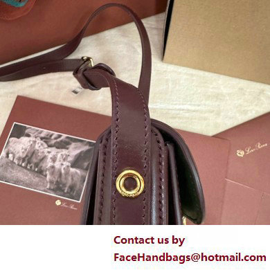 Loro Piana Mini Ghiera bag in Smooth Calfskin Burgundy 2025