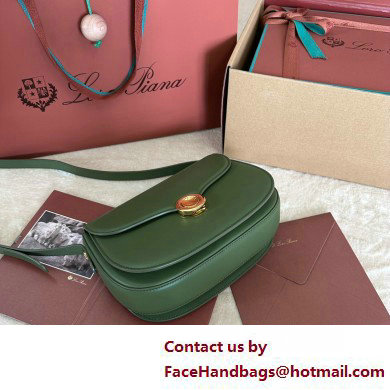 Loro Piana Small Ghiera bag in Smooth Calfskin Green 2025