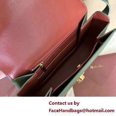 Loro Piana Small Ghiera bag in Smooth Calfskin Green 2025