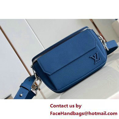 Louis Vuitton Cowhide leather Pilot Wearable Wallet Bag Blue 2025