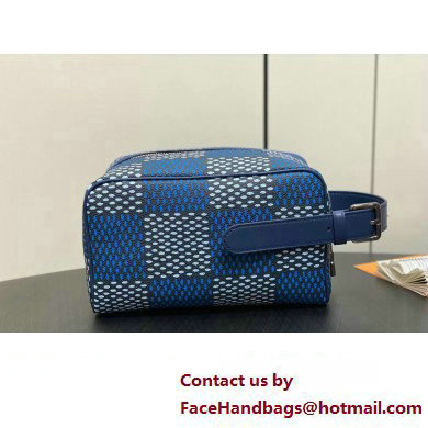 Louis Vuitton Damier Heritage canvas Locker Dopp Kit Bag N40747 Blue 2025