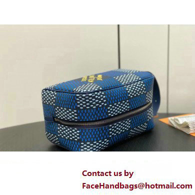 Louis Vuitton Damier Heritage canvas Locker Dopp Kit Bag N40747 Blue 2025