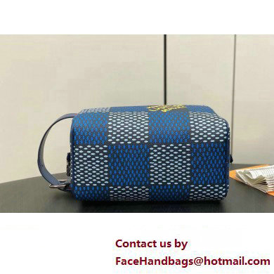 Louis Vuitton Damier Heritage canvas Locker Dopp Kit Bag N40747 Blue 2025