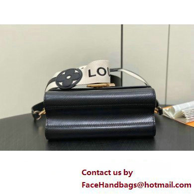 Louis Vuitton Epi leather Twist MM Bag M24765 Black with textile handle and Monogram Flowers 2025