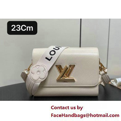 Louis Vuitton Epi leather Twist MM Bag M24765 Creamy with textile handle and Monogram Flowers 2025