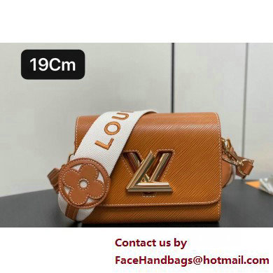 Louis Vuitton Epi leather Twist PM Bag M24758 Gold Brown with textile handle and Monogram Flowers 2025