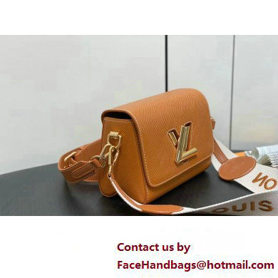 Louis Vuitton Epi leather Twist PM Bag M24758 Gold Brown with textile handle and Monogram Flowers 2025