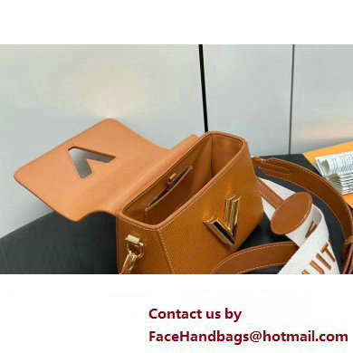 Louis Vuitton Epi leather Twist PM Bag M24758 Gold Brown with textile handle and Monogram Flowers 2025