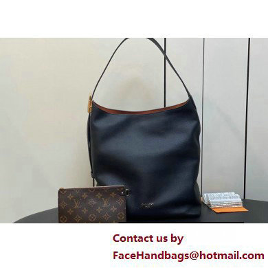 Louis Vuitton Grained calfskin Low Key Hobo MM Bag M24856 Black 2025 - Click Image to Close