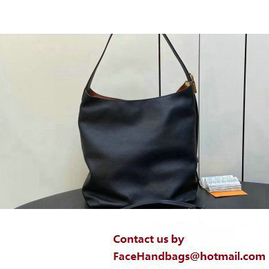 Louis Vuitton Grained calfskin Low Key Hobo MM Bag M24856 Black 2025