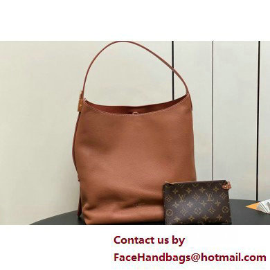 Louis Vuitton Grained calfskin Low Key Hobo MM Bag M24974 Cognac Brown 2025